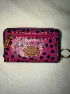 Fossil Hot Pink Polka Dot Wallet